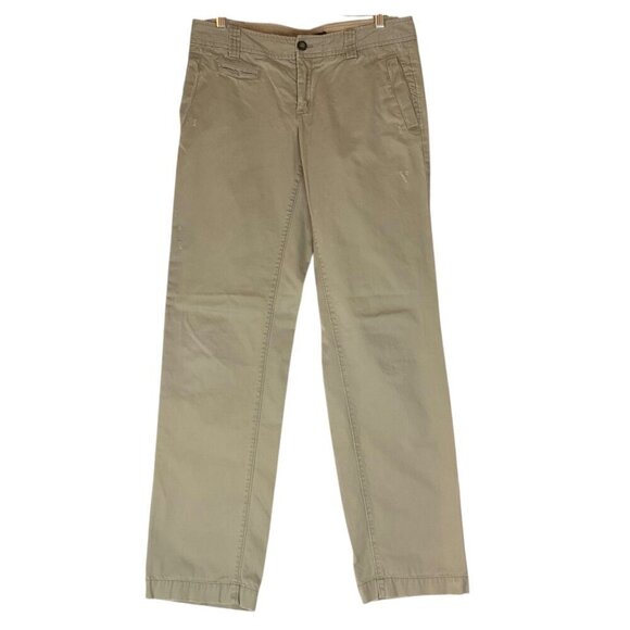 GAP Khakis Womens Sz 6 Regular Beige Distressed Cotton Casual Straight Leg Pants - Picture 1 of 9